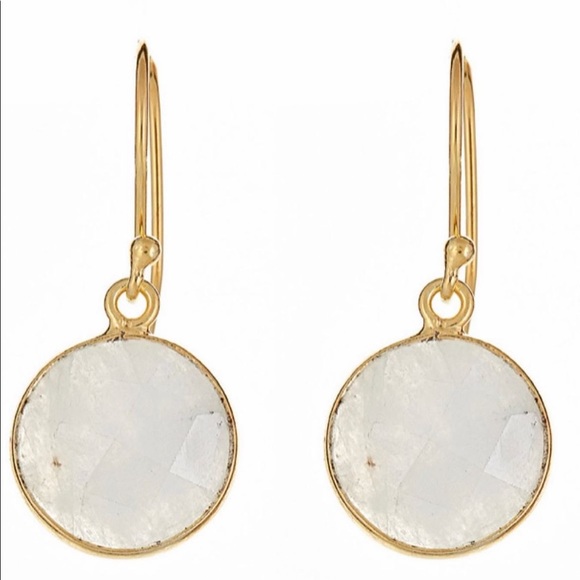Boho Mother-of-Pearl gold-plated drop earrings - Picture 1 of 3